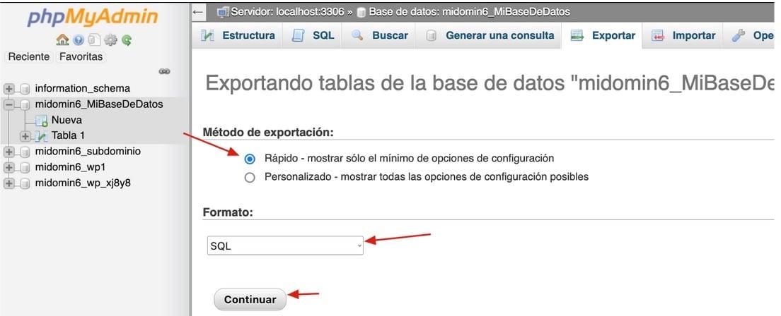 Exportando tu base de datos de manera eficiente